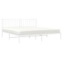 Bettgestell aus Metall mit weißem Kopfteil 193x203 cm von , Betten und Lattenroste - Ref: Foro24-374492, Preis: 105,11 €, Rab...