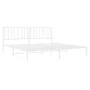 Bettgestell aus Metall mit weißem Kopfteil 193x203 cm von , Betten und Lattenroste - Ref: Foro24-374492, Preis: 103,66 €, Rab...