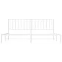 Bettgestell aus Metall mit weißem Kopfteil 193x203 cm von , Betten und Lattenroste - Ref: Foro24-374492, Preis: 103,66 €, Rab...