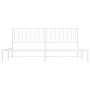 Bettgestell aus Metall mit weißem Kopfteil 193x203 cm von , Betten und Lattenroste - Ref: Foro24-374492, Preis: 105,11 €, Rab...