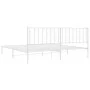 Bettgestell aus Metall mit weißem Kopfteil 193x203 cm von , Betten und Lattenroste - Ref: Foro24-374492, Preis: 103,66 €, Rab...