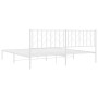 Bettgestell aus Metall mit weißem Kopfteil 193x203 cm von , Betten und Lattenroste - Ref: Foro24-374492, Preis: 105,11 €, Rab...