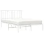 Metal bed frame with white headboard 120x200 cm by , Beds and slatted bases - Ref: Foro24-374484, Price: 86,81 €, Discount: %