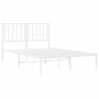Bettgestell aus Metall mit weißem Kopfteil 120x200 cm von , Betten und Lattenroste - Ref: Foro24-374484, Preis: 87,91 €, Raba...