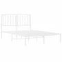 Metal bed frame with white headboard 120x200 cm by , Beds and slatted bases - Ref: Foro24-374484, Price: 86,81 €, Discount: %