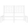 Estructura de cama de metal con cabecero blanca 120x200 cm de , Camas y somieres - Ref: Foro24-374484, Precio: 87,83 €