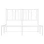Metal bed frame with white headboard 120x200 cm by , Beds and slatted bases - Ref: Foro24-374484, Price: 86,81 €, Discount: %