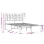 Metal bed frame with white headboard 120x200 cm by , Beds and slatted bases - Ref: Foro24-374484, Price: 86,81 €, Discount: %