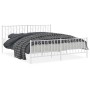 Metal bed frame with headboard and white footboard 180x200 cm by , Beds and slatted bases - Ref: Foro24-374508, Price: 142,76...