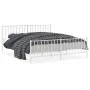 Metal bed frame with headboard and white footboard 180x200 cm by , Beds and slatted bases - Ref: Foro24-374508, Price: 140,31...
