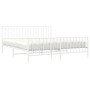 Metal bed frame with headboard and white footboard 180x200 cm by , Beds and slatted bases - Ref: Foro24-374508, Price: 142,76...