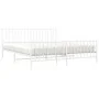 Metal bed frame with headboard and white footboard 180x200 cm by , Beds and slatted bases - Ref: Foro24-374508, Price: 140,31...