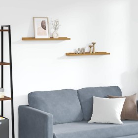 Estante de pared 2 pcs Beige 60 x 9 x 3 cm Madera de ingeniería en Estantes y estanterías | Comprar online en Foro24
