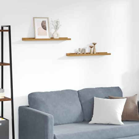 Estante de pared 2 pcs Beige 60 x 9 x 3 cm Madera de ingeniería en Estantes y estanterías | Comprar online en Foro24