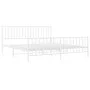Metal bed frame with headboard and white footboard 180x200 cm by , Beds and slatted bases - Ref: Foro24-374508, Price: 140,31...