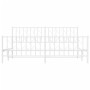 Bettgestell aus Metall mit Kopfteil und weißem Fußteil 180x200 cm von , Betten und Lattenroste - Ref: Foro24-374508, Preis: 1...
