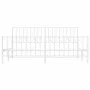 Metal bed frame with headboard and white footboard 180x200 cm by , Beds and slatted bases - Ref: Foro24-374508, Price: 140,31...