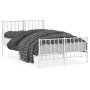 Metal bed frame with headboard and white footboard 120x190 cm by , Beds and slatted bases - Ref: Foro24-374501, Price: 92,17 ...