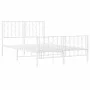 Metal bed frame with headboard and white footboard 120x190 cm by , Beds and slatted bases - Ref: Foro24-374501, Price: 92,17 ...