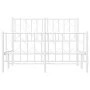 Metal bed frame with headboard and white footboard 120x190 cm by , Beds and slatted bases - Ref: Foro24-374501, Price: 92,17 ...