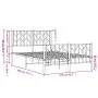 Metal bed frame with headboard and white footboard 120x190 cm by , Beds and slatted bases - Ref: Foro24-374501, Price: 92,17 ...