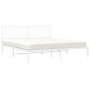 Estructura de cama de metal con cabecero blanco 180x200 cm de , Camas y somieres - Ref: Foro24-374490, Precio: 106,14 €, Desc...