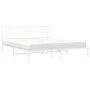 Estructura de cama de metal con cabecero blanco 180x200 cm de , Camas y somieres - Ref: Foro24-374490, Precio: 104,64 €, Desc...