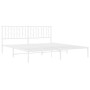 Bettgestell aus Metall mit weißem Kopfteil 180x200 cm von , Betten und Lattenroste - Ref: Foro24-374490, Preis: 106,24 €, Rab...