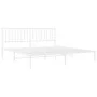 Estructura de cama de metal con cabecero blanco 180x200 cm de , Camas y somieres - Ref: Foro24-374490, Precio: 104,64 €, Desc...