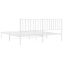 Bettgestell aus Metall mit weißem Kopfteil 180x200 cm von , Betten und Lattenroste - Ref: Foro24-374490, Preis: 106,24 €, Rab...