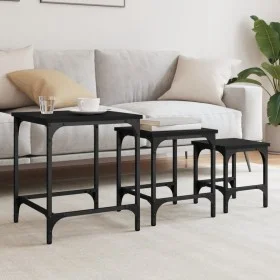 Stackable coffee tables 3 pieces black engineered wood by , Coffee table - Ref: Foro24-838933, Price: 39,93 €, Discount: %