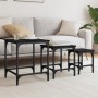 Stapelbare Couchtische, 3 Stück, schwarzes Holzwerkstoff von , Couchtisch - Ref: Foro24-838933, Preis: 41,30 €, Rabatt: %