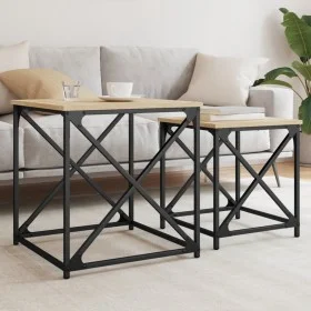 Stackable coffee tables 2 pieces engineered wood Sonoma oak by , Coffee table - Ref: Foro24-838944, Price: 43,34 €, Discount: %