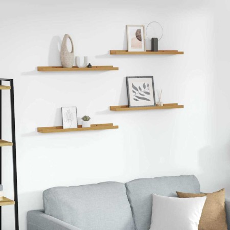 Estante de pared 4 pcs Beige 60 x 9 x 3 cm Madera de ingeniería en Estantes y estanterías | Comprar online en Foro24