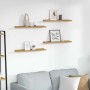 Estante de pared 4 pcs Beige 60 x 9 x 3 cm Madera de ingeniería en Estantes y estanterías | Comprar online en Foro24