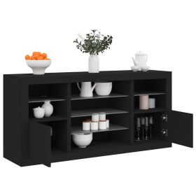 Sideboard mit LED-Leuchten schwarz 142,5x37x67 cm von , Sideboards - Ref: Foro24-3209087, Preis: 190,61 €, Rabatt: %