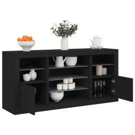 Sideboard mit LED-Leuchten schwarz 142,5x37x67 cm von , Sideboards - Ref: Foro24-3209087, Preis: 186,99 €, Rabatt: %