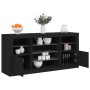 Sideboard with LED lights black 142.5x37x67 cm by , Sideboards - Ref: Foro24-3209087, Price: 192,57 €, Discount: %