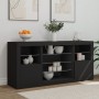 Sideboard with LED lights black 142.5x37x67 cm by , Sideboards - Ref: Foro24-3209087, Price: 192,57 €, Discount: %