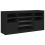 Sideboard with LED lights black 142.5x37x67 cm by , Sideboards - Ref: Foro24-3209087, Price: 192,57 €, Discount: %