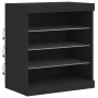 Aparador con luces LED negro 142,5x37x67 cm de , Aparadores - Ref: Foro24-3209087, Precio: 186,99 €, Descuento: %