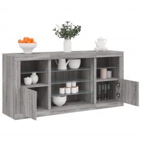 Sideboard mit LED-Leuchten Sonomagrau 142,5x37x67 cm von , Sideboards - Ref: Foro24-3209091, Preis: 160,93 €, Rabatt: %