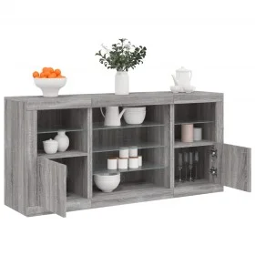 Sideboard mit LED-Leuchten Sonomagrau 142,5x37x67 cm von , Sideboards - Ref: Foro24-3209091, Preis: 161,04 €, Rabatt: %