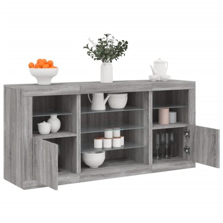 Sideboard mit LED-Leuchten Sonomagrau 142,5x37x67 cm von , Sideboards - Ref: Foro24-3209091, Preis: 167,40 €, Rabatt: %