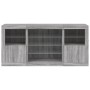 Aparador con luces LED gris Sonoma 142,5x37x67 cm de , Aparadores - Ref: Foro24-3209091, Precio: 173,22 €