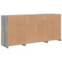 Sideboard mit LED-Leuchten Sonomagrau 142,5x37x67 cm von , Sideboards - Ref: Foro24-3209091, Preis: 161,04 €, Rabatt: %
