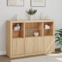 Sideboard with LED light 3 pieces engineered wood sonoma oak by , Sideboards - Ref: Foro24-3209109, Price: 210,39 €, Discount: %