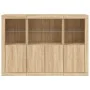 Sideboard with LED light 3 pieces engineered wood sonoma oak by , Sideboards - Ref: Foro24-3209109, Price: 207,41 €, Discount: %