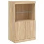 Sideboard with LED light 3 pieces engineered wood sonoma oak by , Sideboards - Ref: Foro24-3209109, Price: 207,41 €, Discount: %