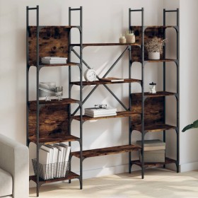 Estantería de madera ingeniería roble ahumado 155,5x24x166,5 cm de , Librerías y estanterías - Ref: Foro24-838860, Precio: 98...